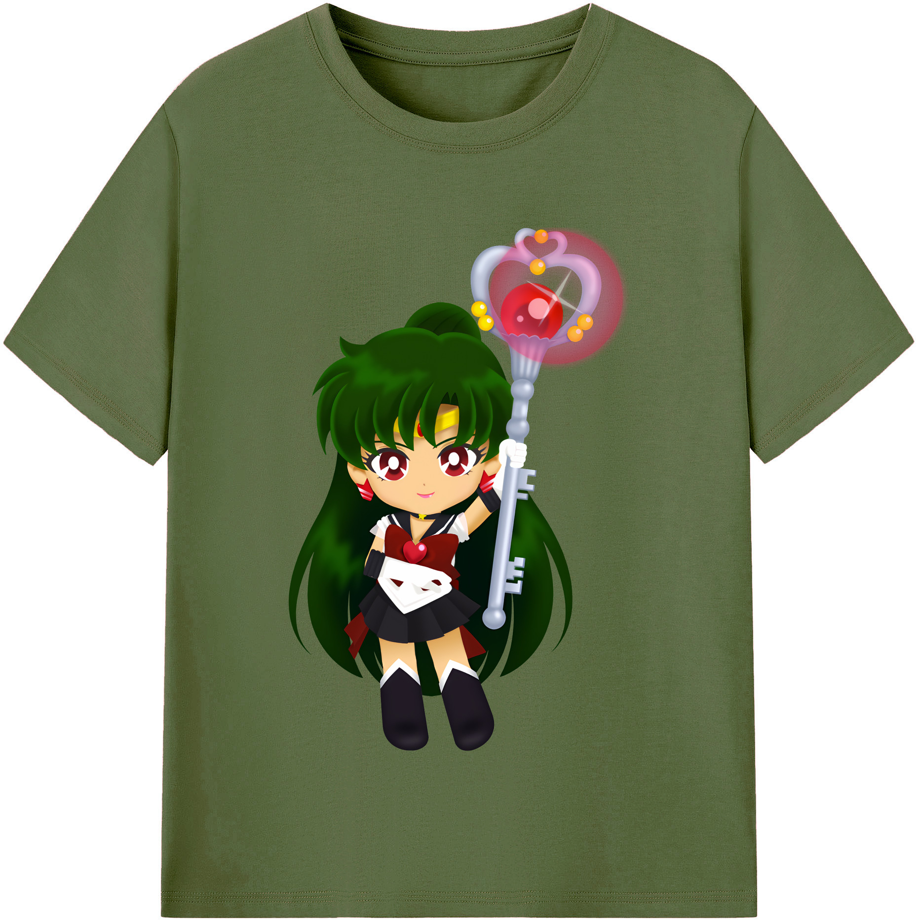 （画像用） 美少女戦士セーラームーン 冥王せつな Sailor Moon Meiou Setsuna 綿100％半袖Tシャツ（フロントプリント）